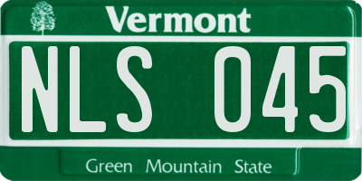 VT license plate NLS045