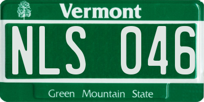 VT license plate NLS046