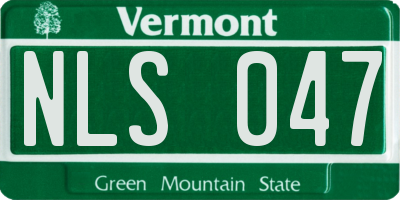 VT license plate NLS047
