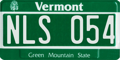 VT license plate NLS054