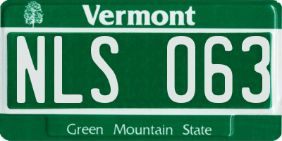 VT license plate NLS063