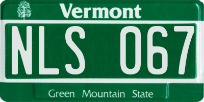 VT license plate NLS067