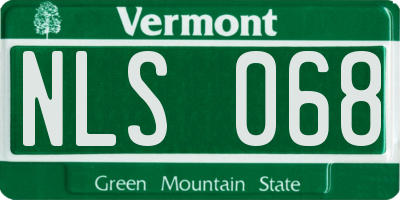 VT license plate NLS068