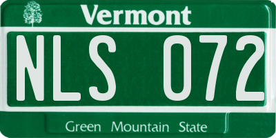 VT license plate NLS072