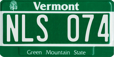 VT license plate NLS074