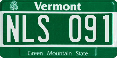 VT license plate NLS091