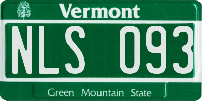 VT license plate NLS093