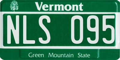 VT license plate NLS095