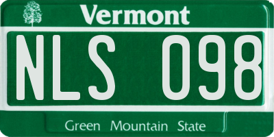 VT license plate NLS098