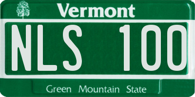VT license plate NLS100