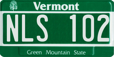 VT license plate NLS102