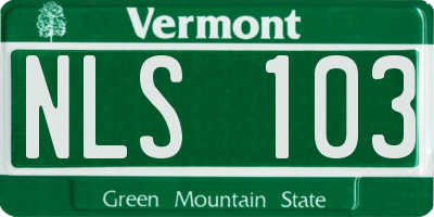 VT license plate NLS103