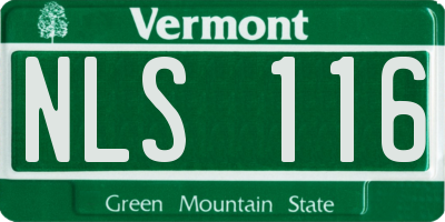 VT license plate NLS116