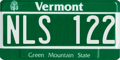 VT license plate NLS122