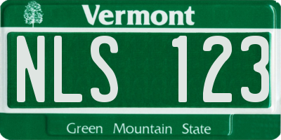 VT license plate NLS123