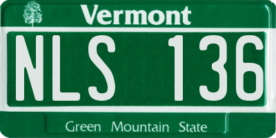 VT license plate NLS136