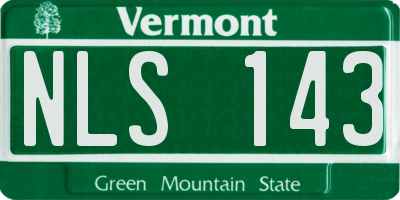 VT license plate NLS143