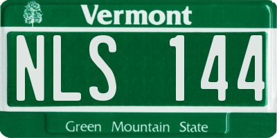 VT license plate NLS144