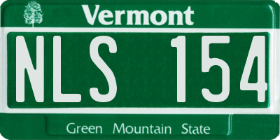 VT license plate NLS154