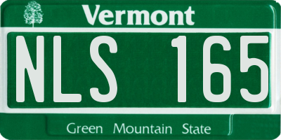 VT license plate NLS165