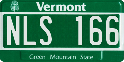 VT license plate NLS166