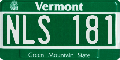 VT license plate NLS181