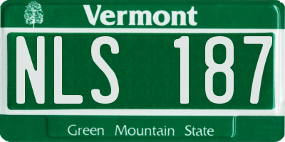 VT license plate NLS187