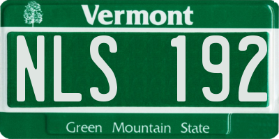 VT license plate NLS192