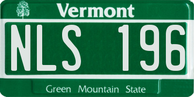 VT license plate NLS196