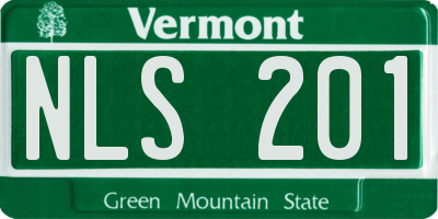 VT license plate NLS201