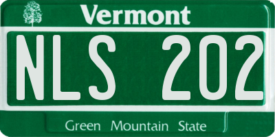 VT license plate NLS202