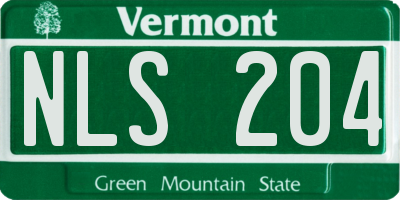 VT license plate NLS204