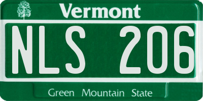 VT license plate NLS206