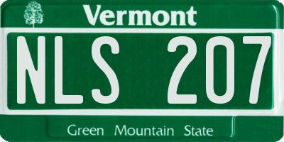 VT license plate NLS207