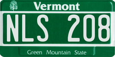 VT license plate NLS208