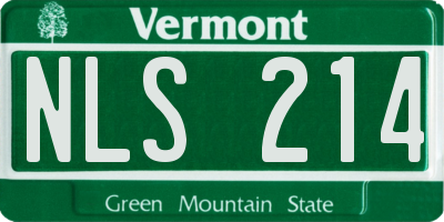 VT license plate NLS214