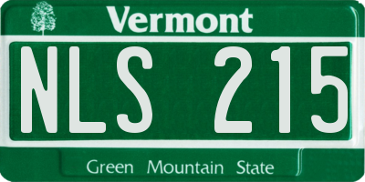 VT license plate NLS215