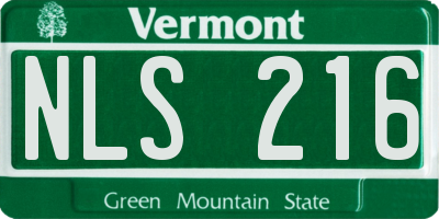 VT license plate NLS216