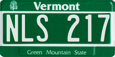 VT license plate NLS217