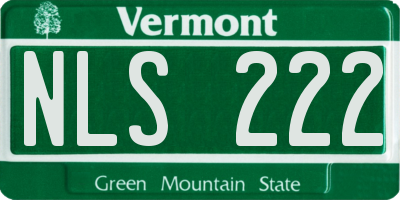 VT license plate NLS222