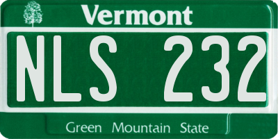 VT license plate NLS232