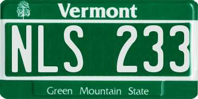 VT license plate NLS233