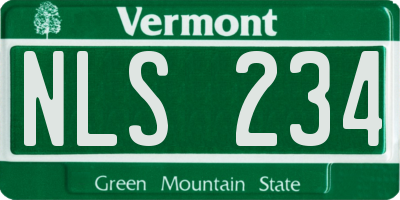 VT license plate NLS234