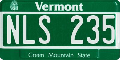 VT license plate NLS235