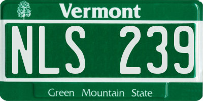 VT license plate NLS239