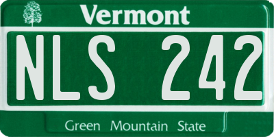 VT license plate NLS242