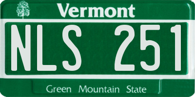 VT license plate NLS251