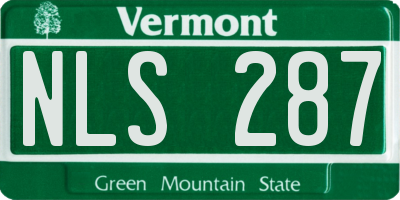 VT license plate NLS287