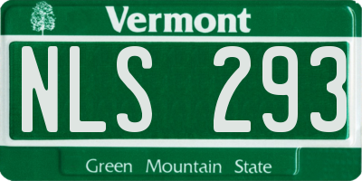 VT license plate NLS293