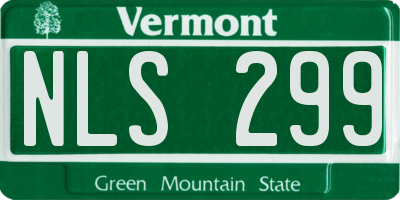 VT license plate NLS299